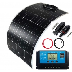 PANEL ELASTYCZNY MONO 200W ETFE + regulator 20A kable
